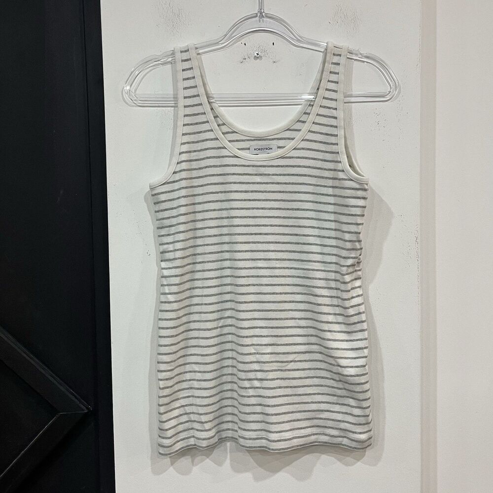 Nordstrom Women’s Pima Cotton Striped Tank Top Size XL